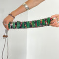 Beautiful green multi colored beaded festival belt