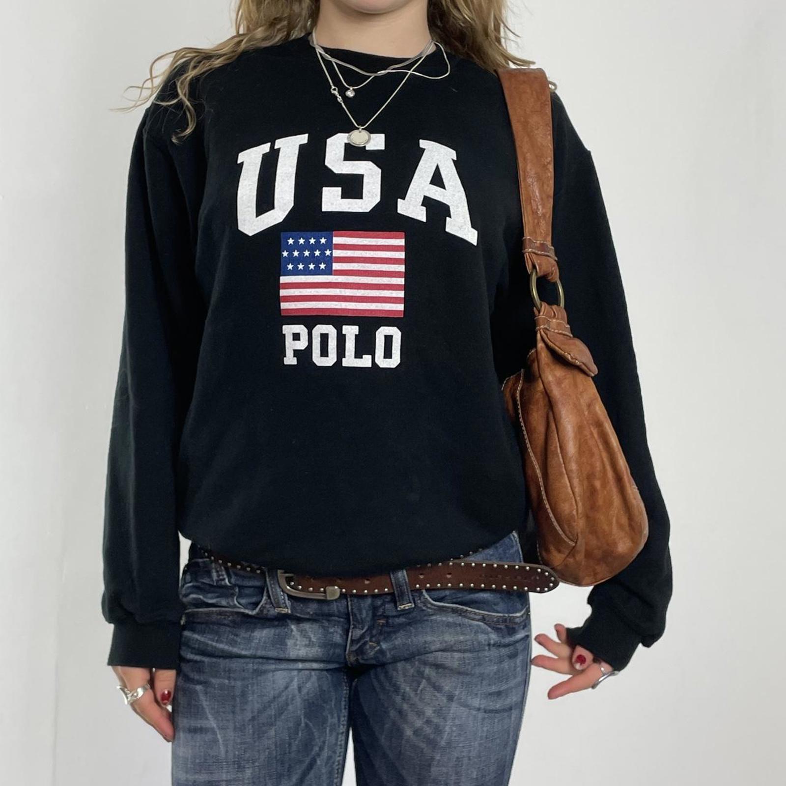 Vintage USA polo spell out sweater