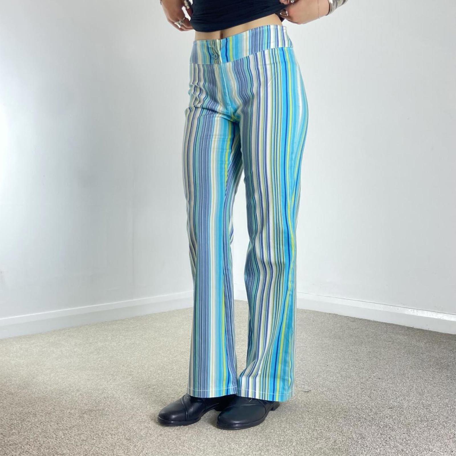 retro blue pinstriped trousers!