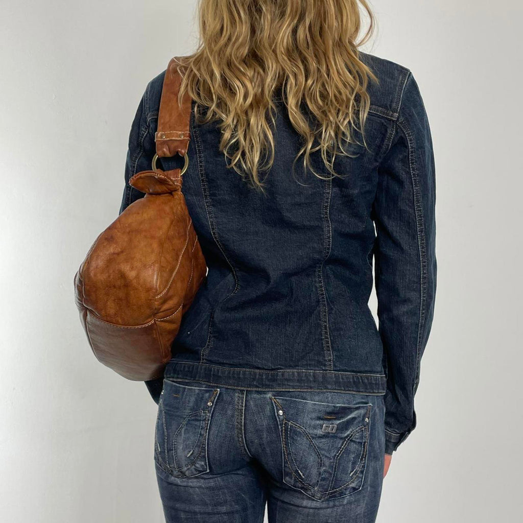Miss sixty navy blue fitted button up denim jacket