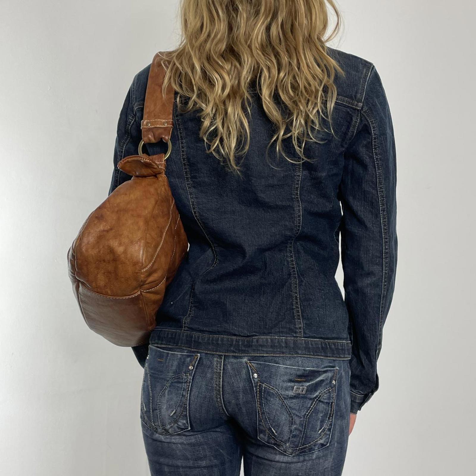 Miss sixty navy blue fitted button up denim jacket