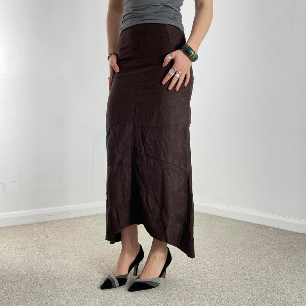 Vintage brown suade maxi skirt