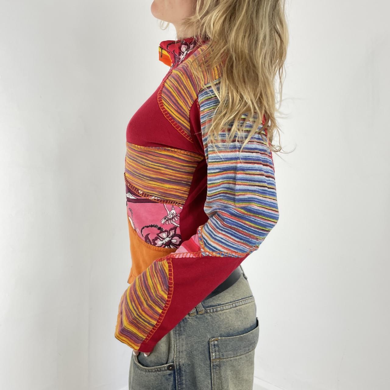 Boho multi-patterned flared zip up jumper