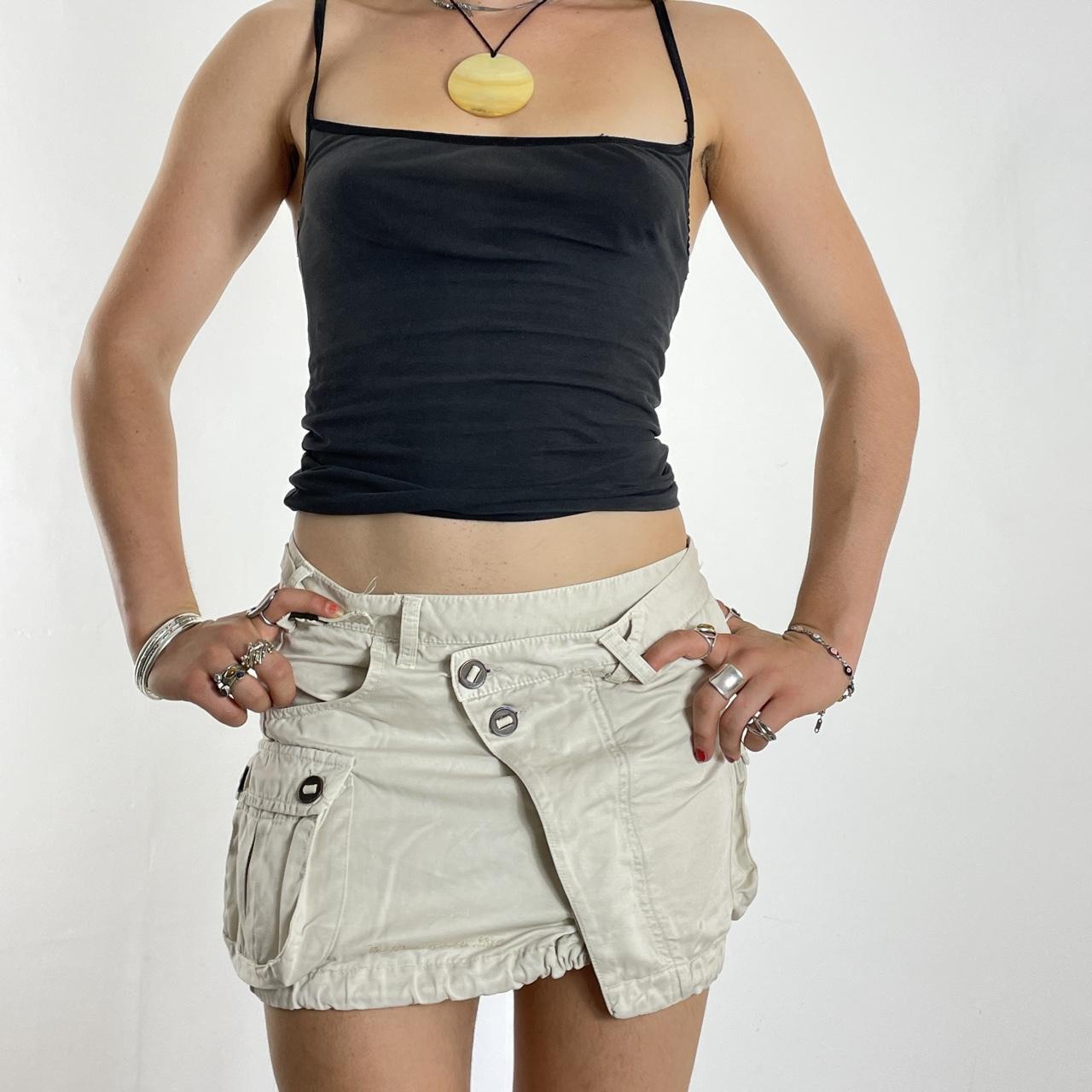 Coolest cream Y2K utility skirt