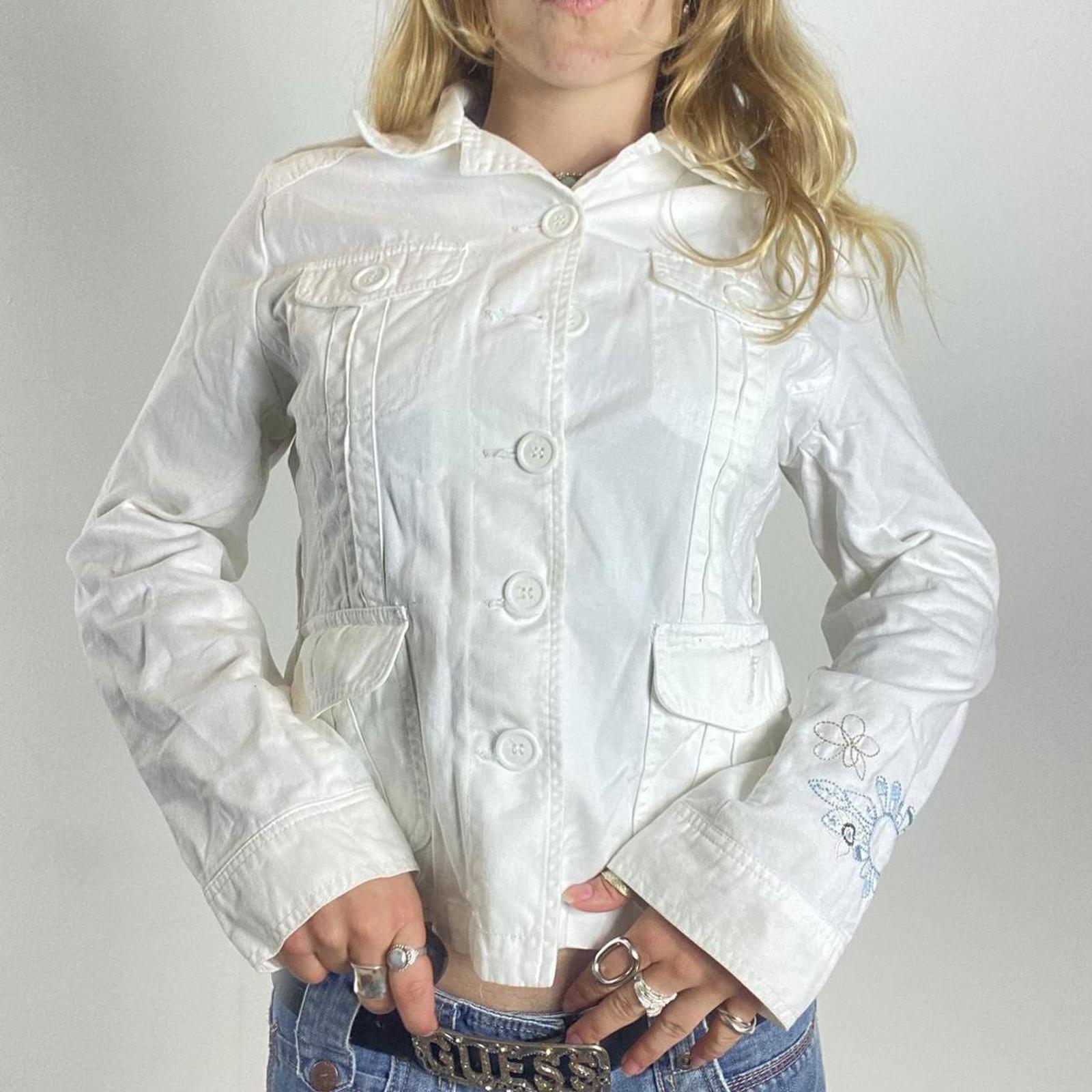 vintage white alt jacket!! panelled with buttons