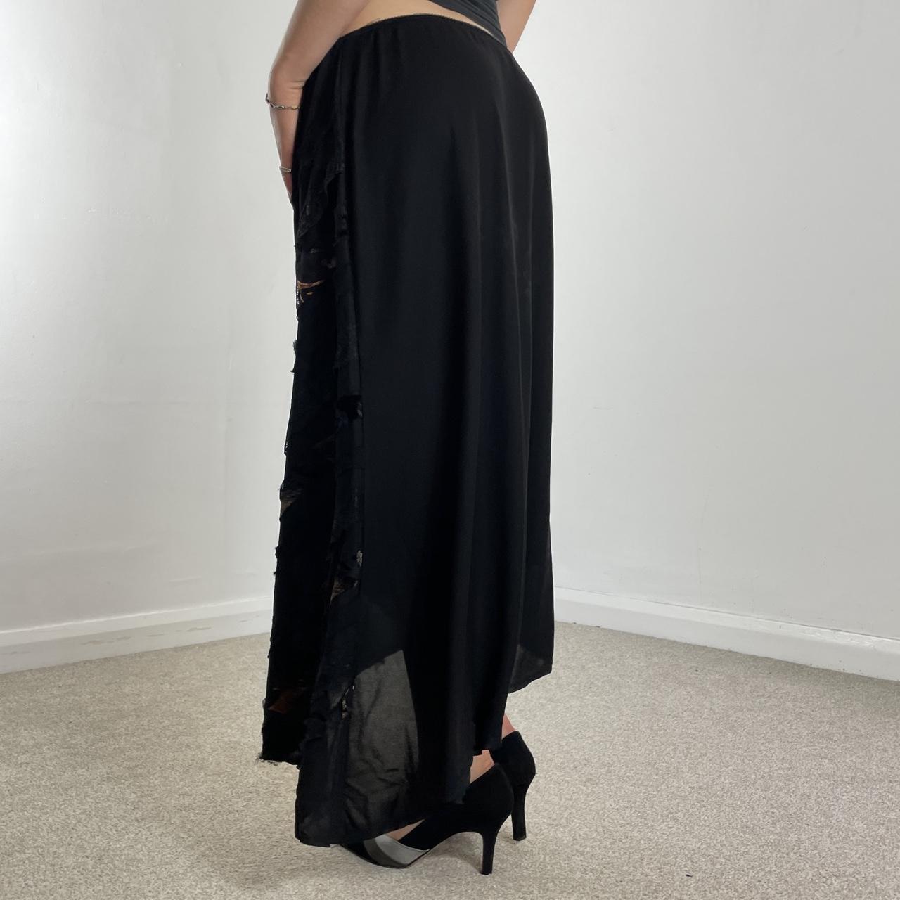 Black avant garde asymetrical maxi skirt