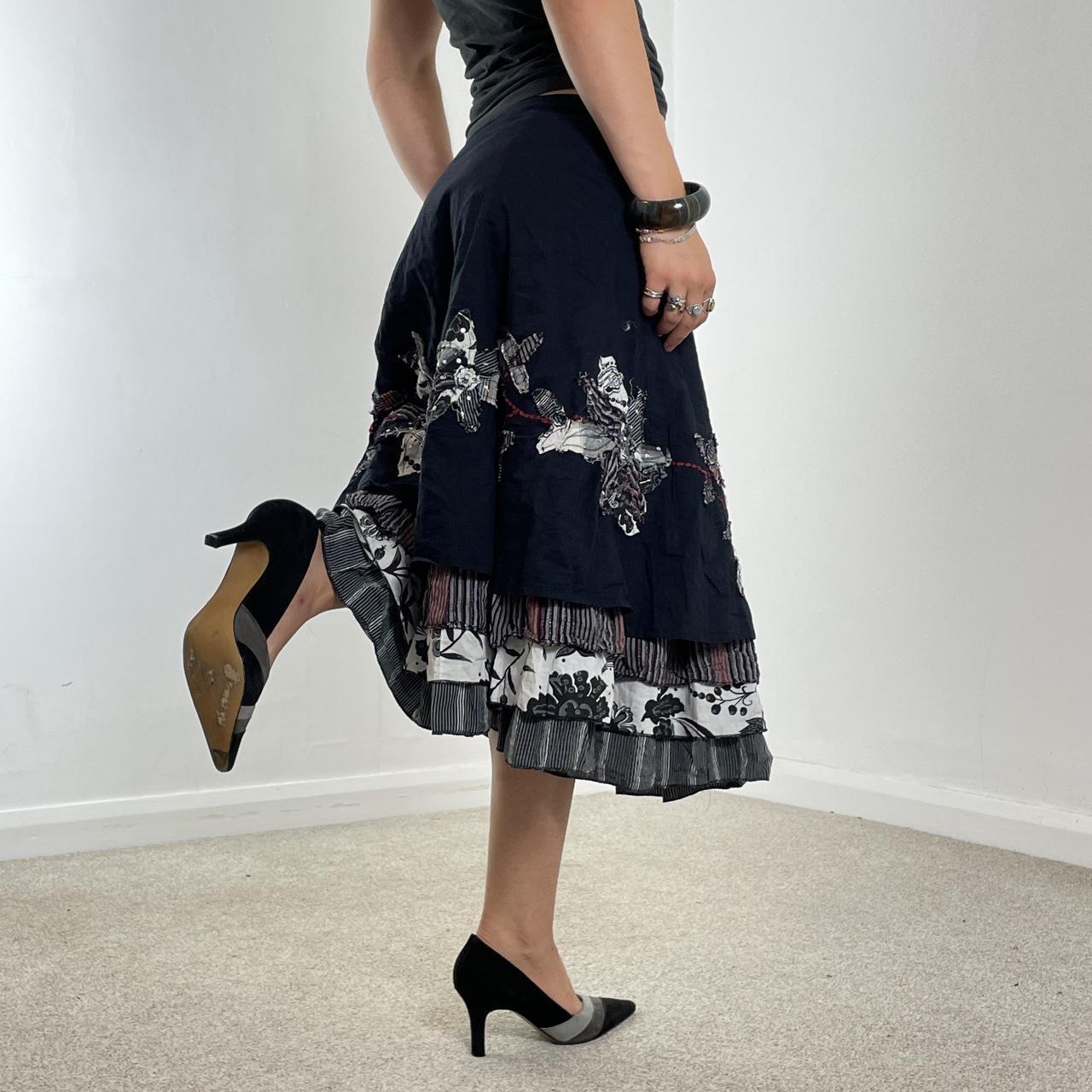 Vintage layred and embelllished maxi skirt