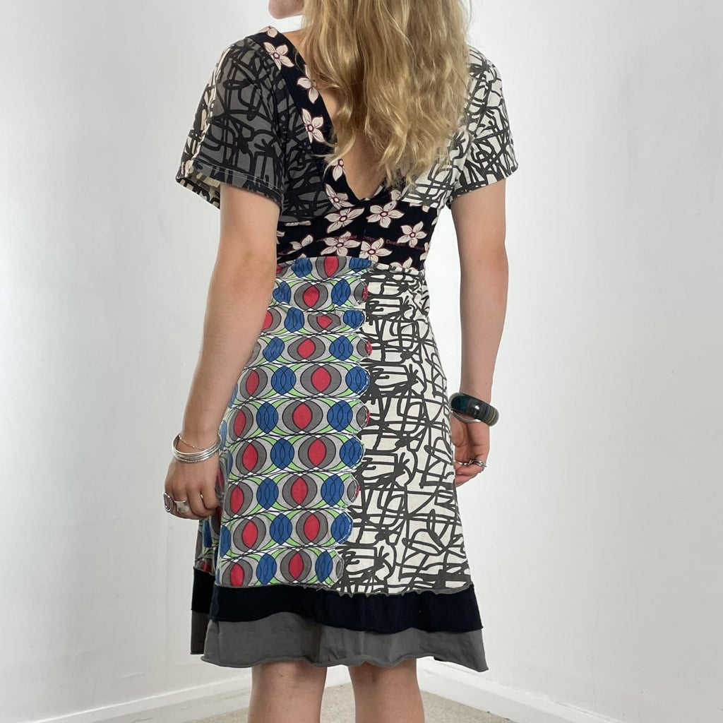 Desigual v neck multi coloured/patterned maxi dress