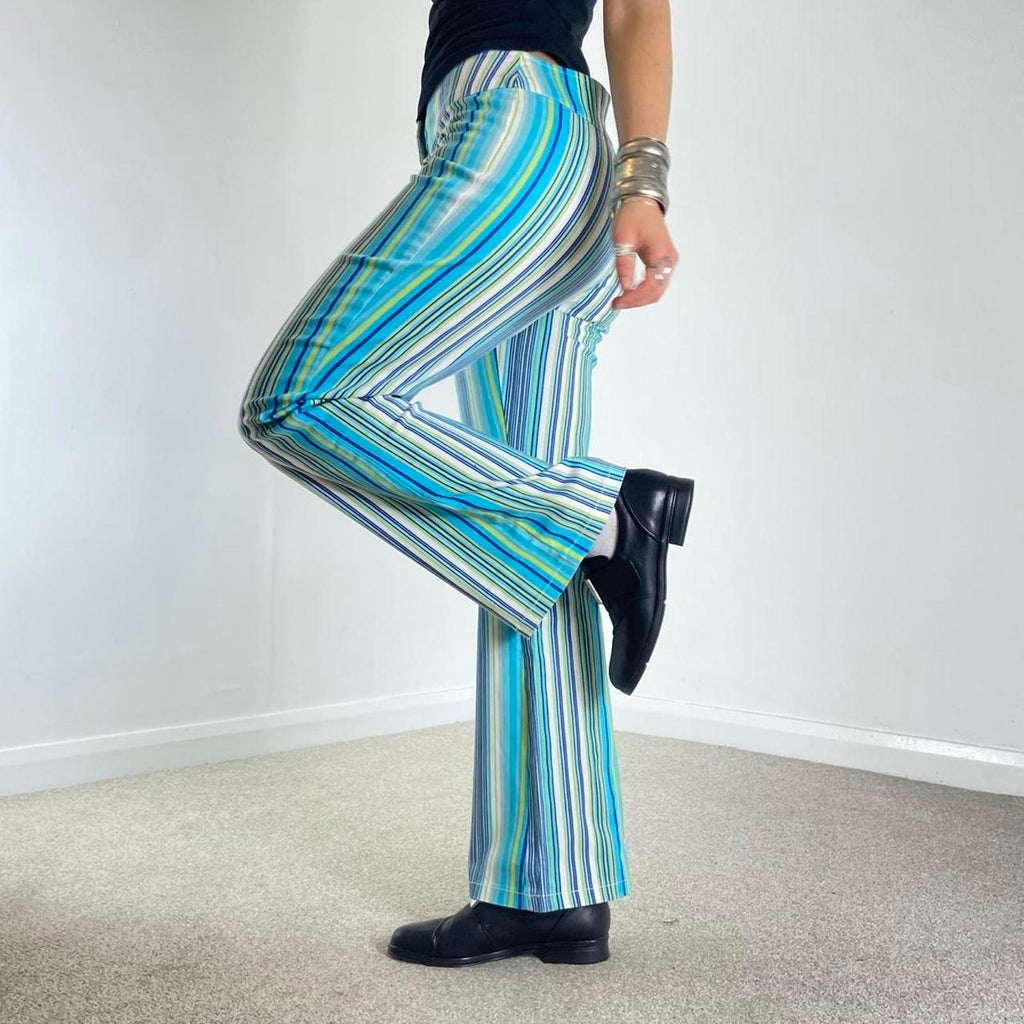 retro blue pinstriped trousers!