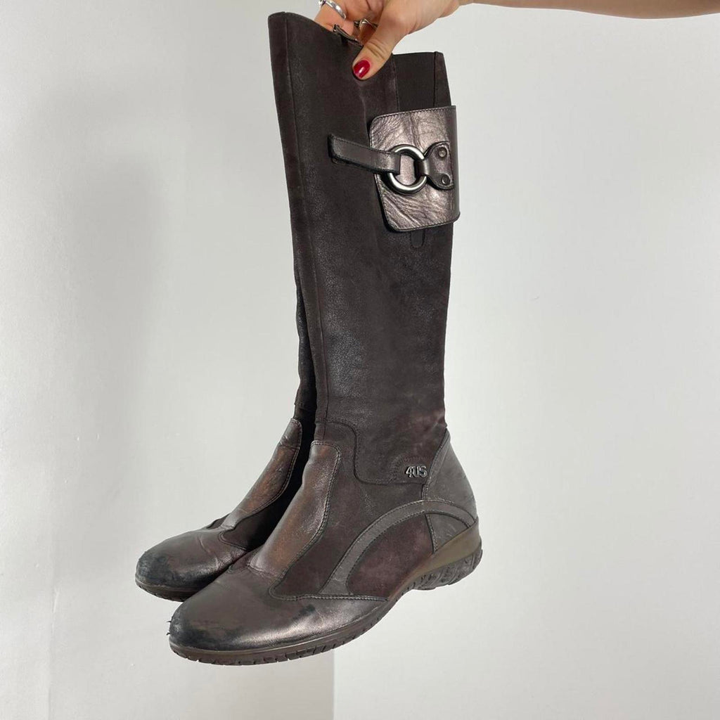 Vintage deep brown utility boots