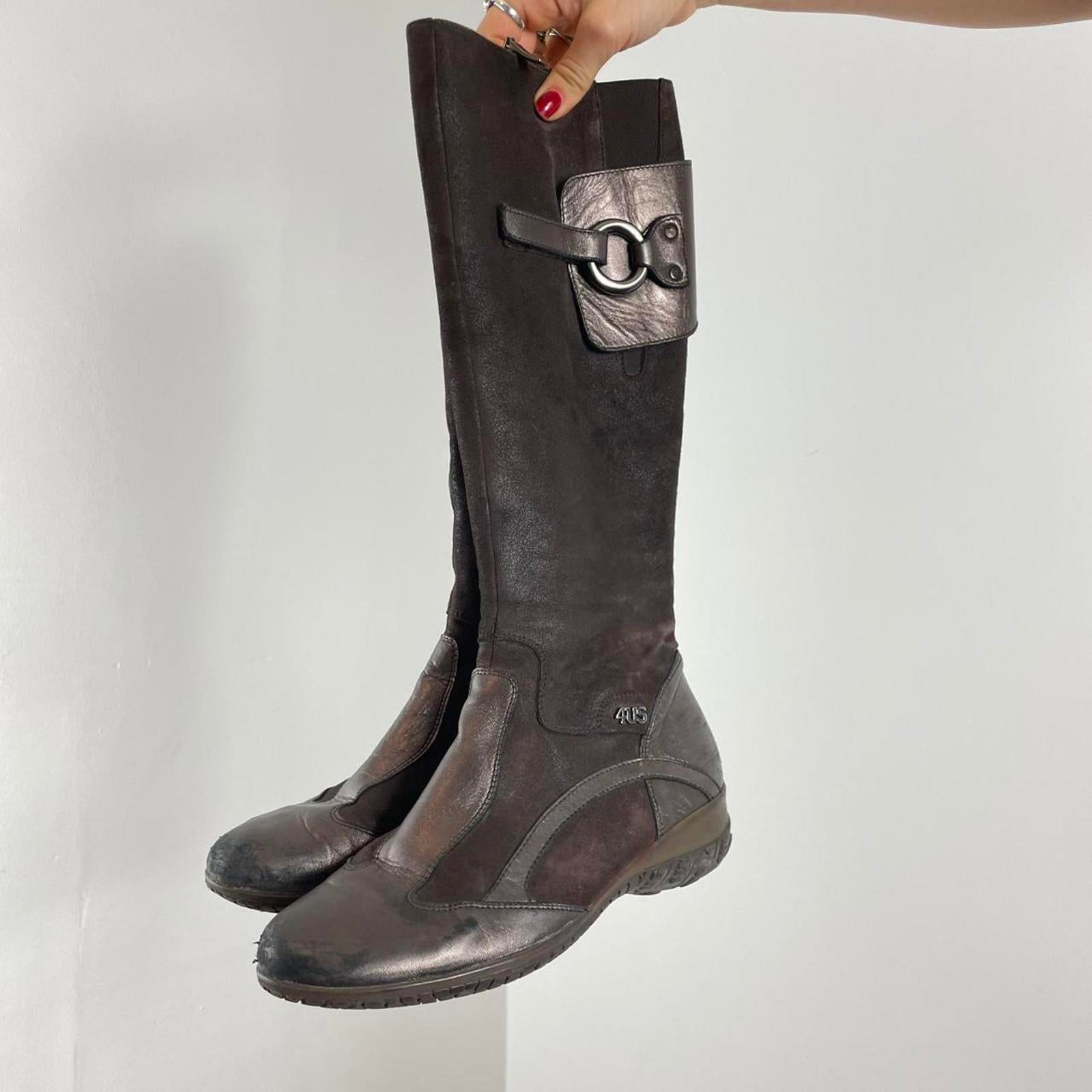 Vintage deep brown utility boots
