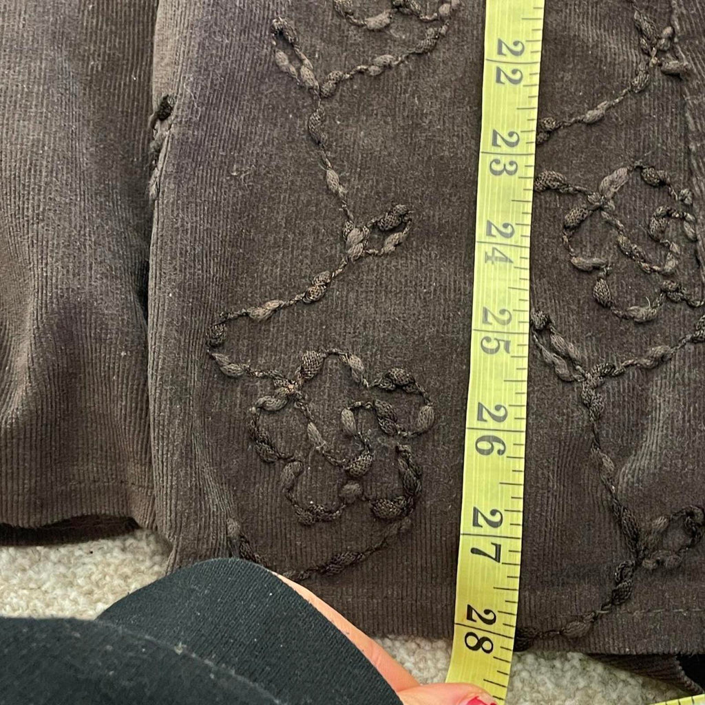 Corduroy deep brown suede maxi skirt