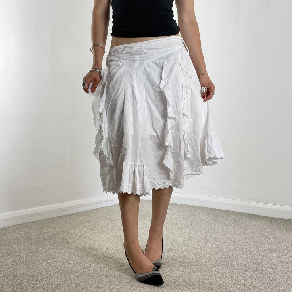 Vintage full length teired maxi skirt with embroided details