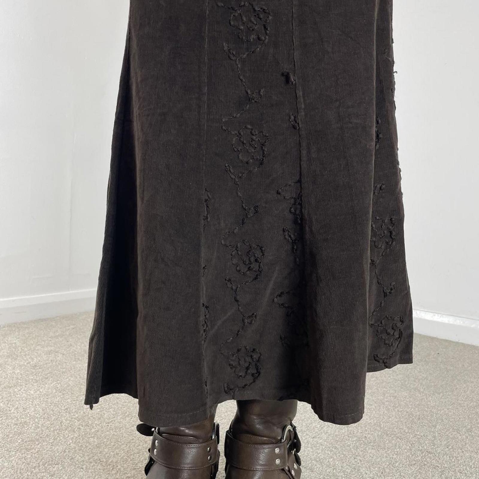 Vintage brown maxi floral skirt