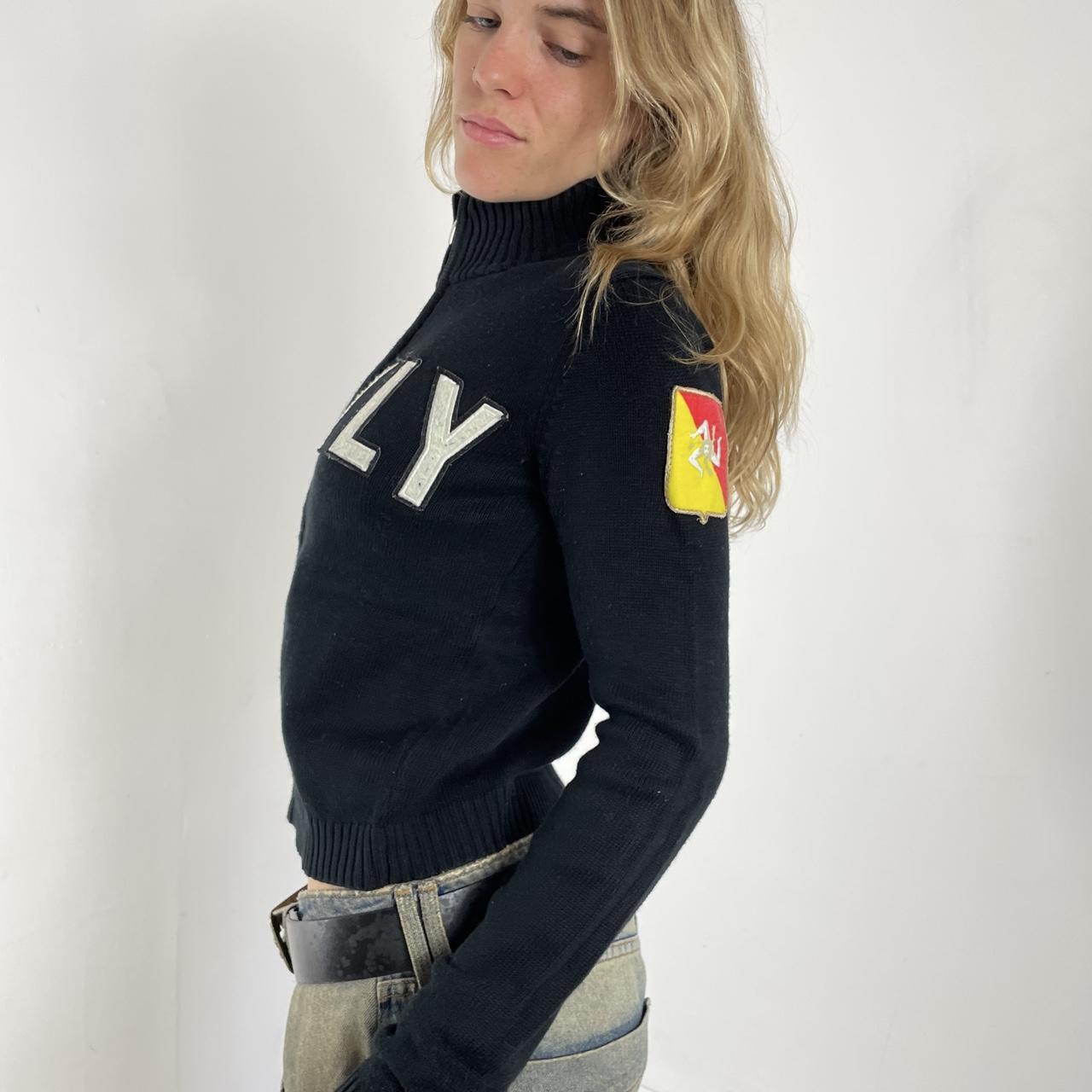 Knitted black SICILY spell out jumper