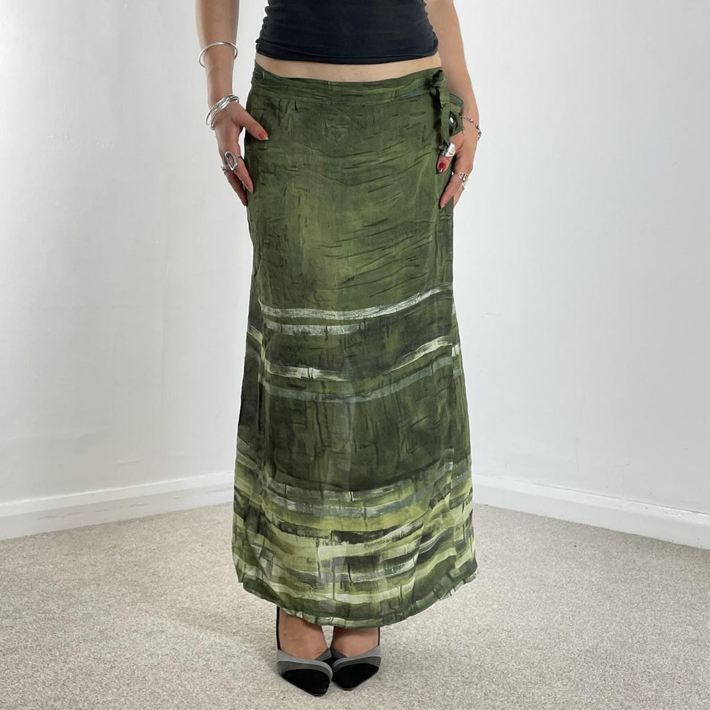 Green summer wrap skirt