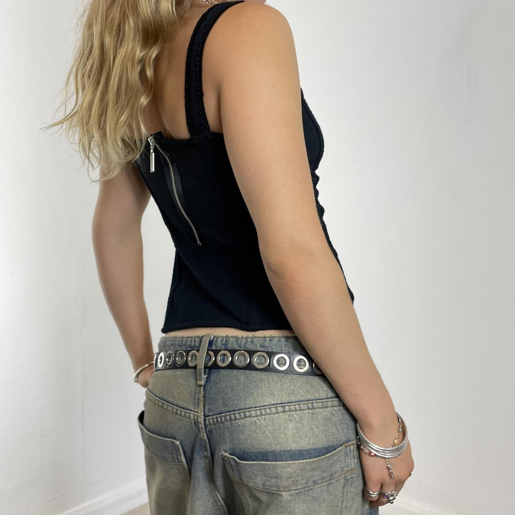 Black panelled corset top