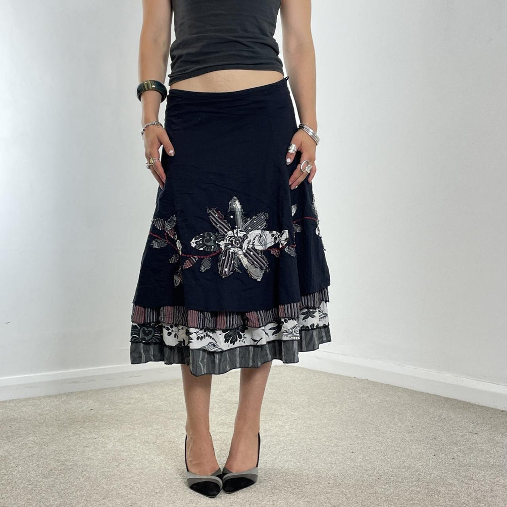 Vintage layred and embelllished maxi skirt