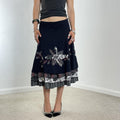 Vintage layred and embelllished maxi skirt