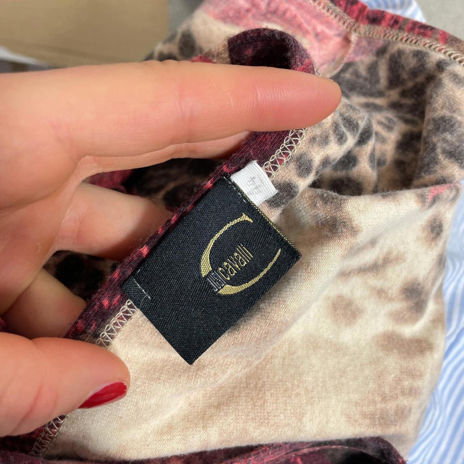 00's Leopard Cavalli pink graphic tank top