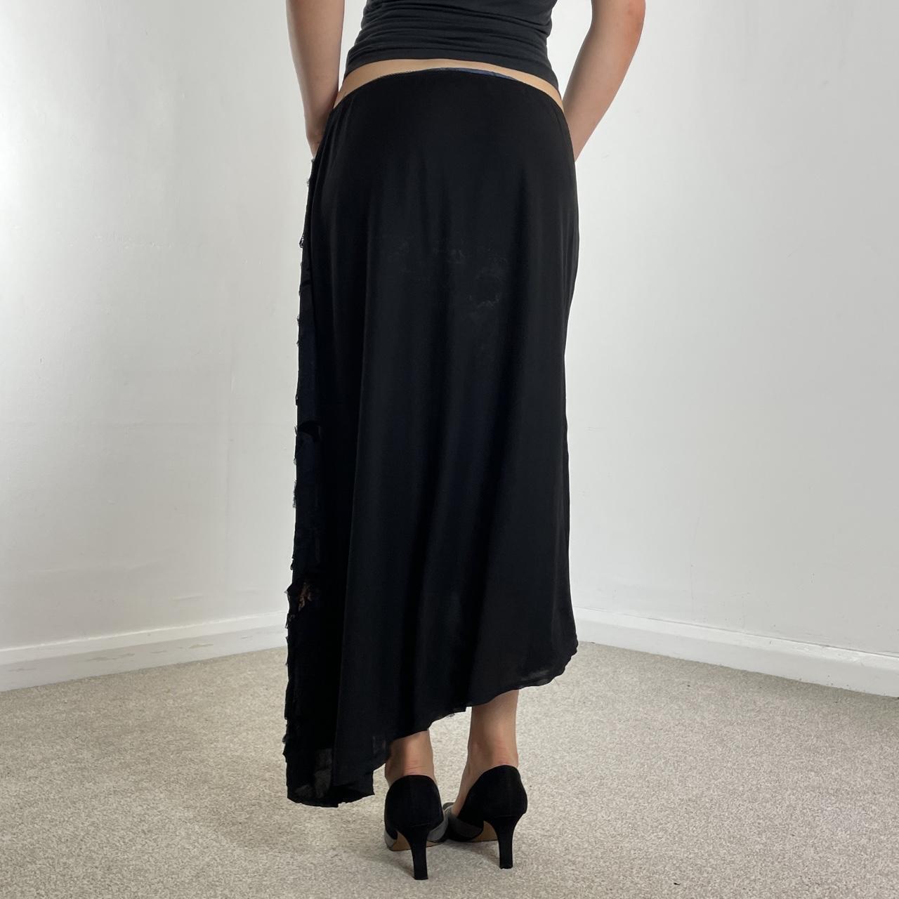 Black avant garde asymetrical maxi skirt