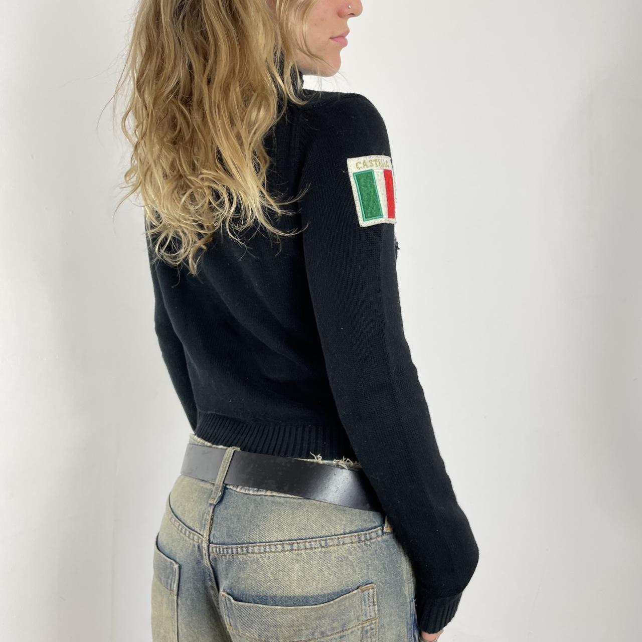 Knitted black SICILY spell out jumper